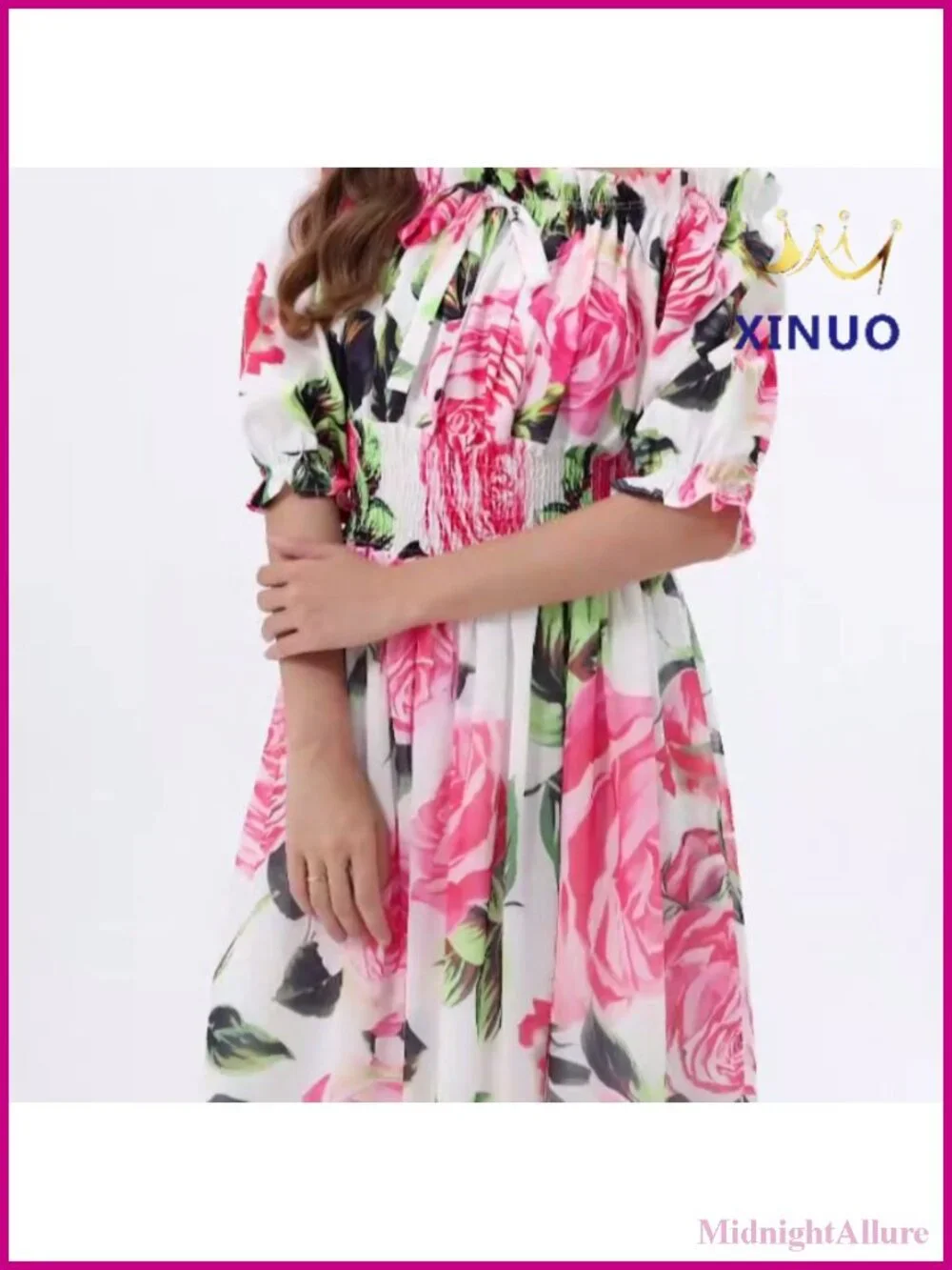 Chiffon Floral Off-Shoulder Maxi Dress - Women's Summer